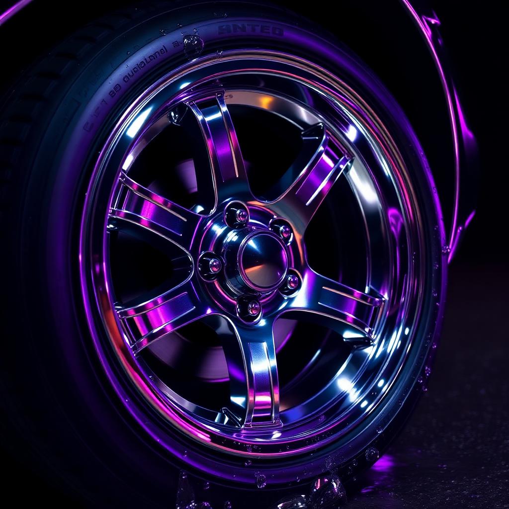 Polished chrome wheel after detail